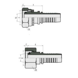 Фитинг высокого давления DKO-S (DN25, М42х2г, оцинк) Robin