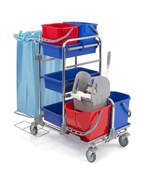 Тележка TTS Modular170 (хром, 2*15 л, отжим Tec, держатель мешка)