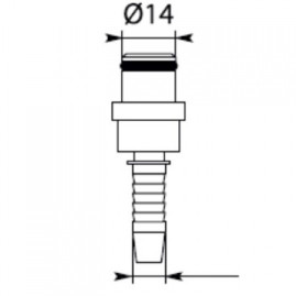 Фитинг высокого давления DKF-W (DN08, ниппель 14мм, оцинк) TOR