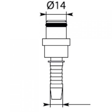 Фитинг высокого давления DKF-W (DN08, ниппель 14мм, оцинк) TOR