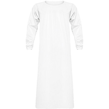 Фартук с рукавами Reiko aproLin eco+ (белый, Дл-115см)