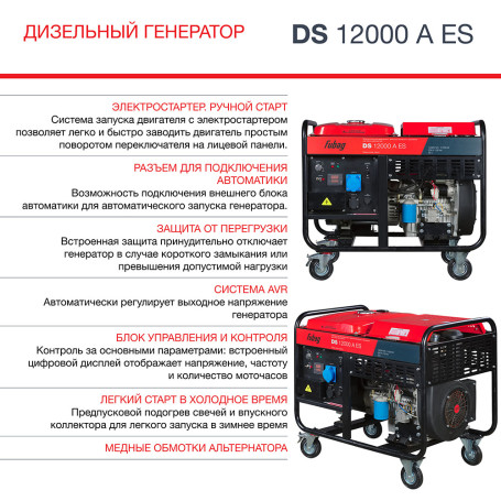 Генератор дизельный FUBAG DS 12000 A ES