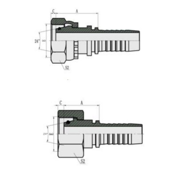 Фитинг высокого давления DKO-L (DN38, М52х2г, оцинк) Robin