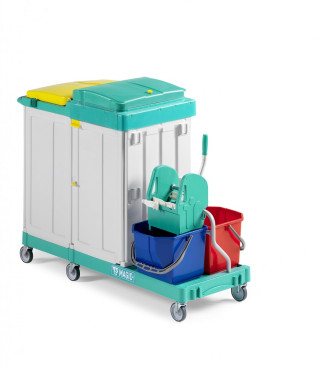 Тележка TTS Magic Line 450E (ручка, 2х15л, 2 закр. выдвиж. ящика, отжим TEC, держ. мешка 150л)