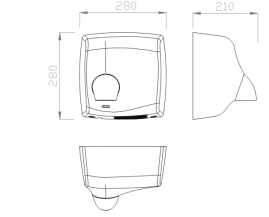 Сушилка для рук Nofer WINDFLOW 2450 W (автоматическая, матовая)