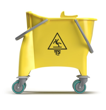 Ведро TTS Witty (30л, разделитель, колеса, слив, желтый)