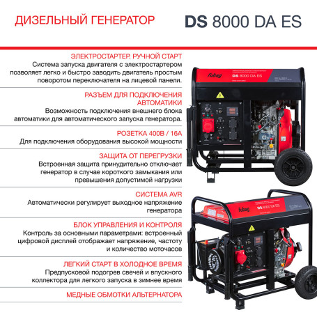 Генератор дизельный FUBAG DS 8000 DA ES