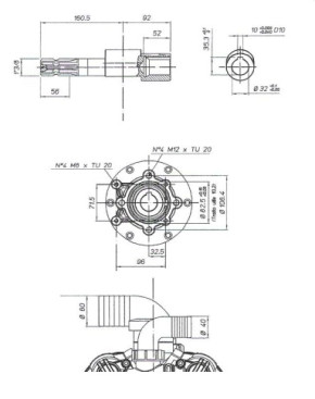 Мембранный насос Comet BP300 (20 бар, 295 л/мин, полый вал 32 мм)