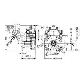 Редуктор для ДВС Tecomec RGB24 (17кВт, 25.4/24мм, фланец 89мм)
