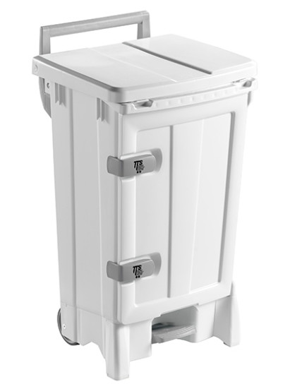 Контейнер TTS OpenUp90 (90л, педаль, дверь, белый/белый) (00005700)
