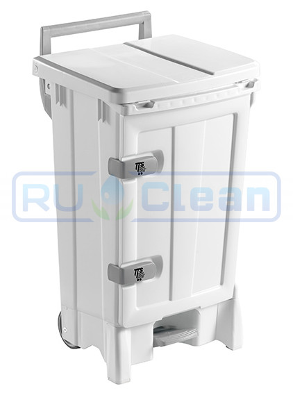 Контейнер TTS OpenUp90 (90л, педаль, дверь, белый/белый)