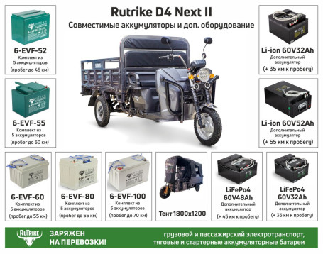 Трицикл электрический Rutrike D4 NEXT II 60V1500W (зеленый)
