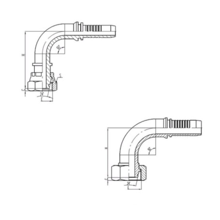 Фитинг высокого давления DKO-S (DN08, М22х1.5г, 90гр, оцинк) Robin
