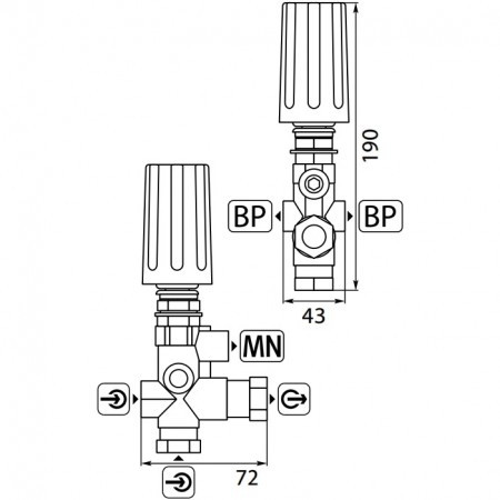 Регулятор давления UL 250 (3/8&quot;г-3/8&quot;г, 250 бар) R+M