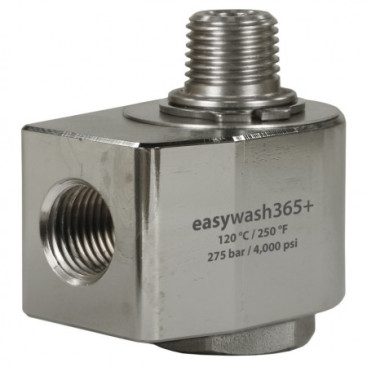 Переходник угловой 1/4"ш-3/8"г (275бар, нерж, вращ) R+M