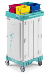 Тележка TTS Mini Magic 410S (дверь, 4х4л, выдвижной ящик)