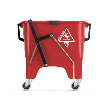 Ведро TTS SQUIZZY Roll (15л, 2 отжима, педаль, ручка, колеса, красный)