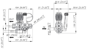 Узел управления Bertolini P.B.P. (20бар, 30л/мин, с манометром)