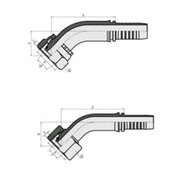 Фитинг высокого давления DKO-L (DN32, М45х2г, 45гр, оцинк) Robin