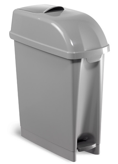 Ведро санитарное TTS ELLE (18л, педаль, ободок для мешка, серый) (00005481)