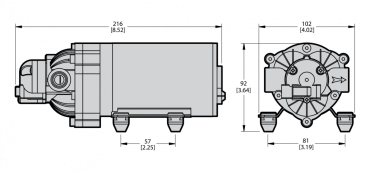 Мембранный насос Comet EF 2200 (4.8 бар, 8.3 л/мин, 12 В)