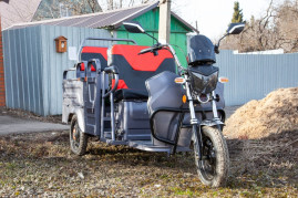 Трицикл электрический Rutrike Вояж-П 1200 60V800W (серебристый, трансформер)