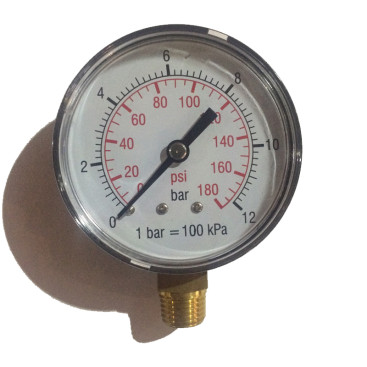 Манометр пневматический (12бар, 1/4"внеш, вход снизу) PROCAR