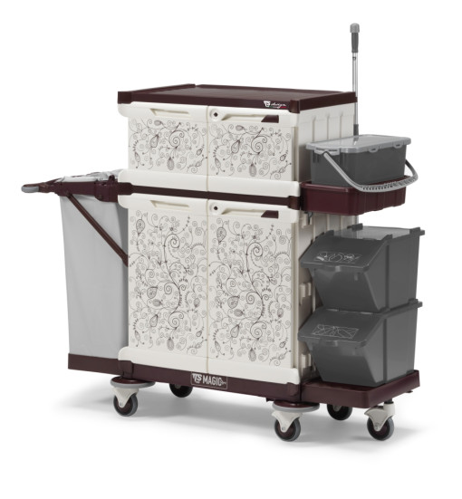 Тележка TTS MagicArt 262-Q Safety Plus (1х20л, закрытая, рис. KAPOK, держ. мешка)