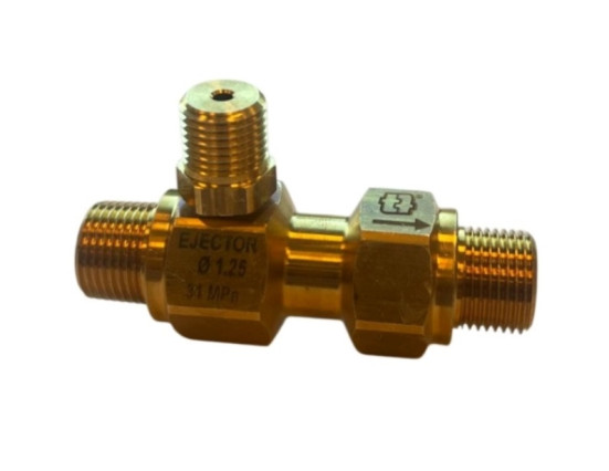 Эжектор ML100 FL (310бар, 3/8ш, D=1.25мм, латунь) Mecline