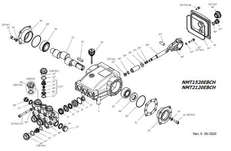 Насос высокого давления HAWK NMT2120EBCHR (1450об/мин)