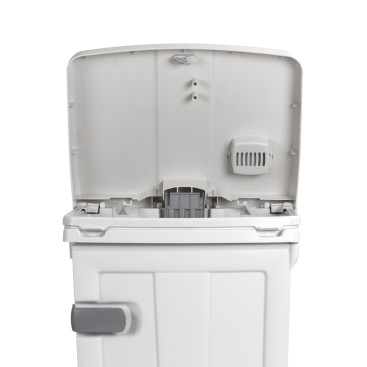 Ведро TTS Open-up (2х45л, колеса, педаль, дверь, разделитель, белый/синий)