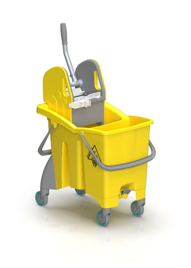 Ведро TTS ACTIONPRO (30 л, перегородка, колеса, 2 сливных отверстия, желтый, 4шт)