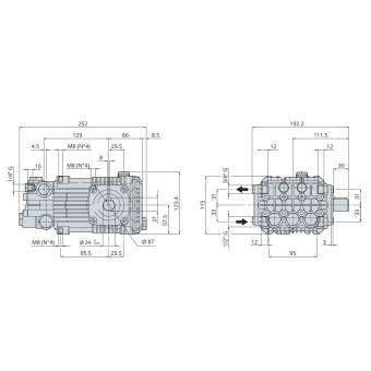 Насос высокого давления Annovi Reverberi RK 18.20 N DX