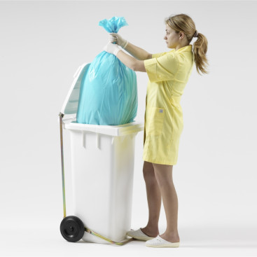 Контейнер TTS (120 л, колеса, педаль, крышка, белый)