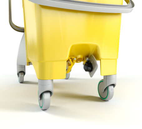 Ведро TTS ACTIONPRO (30л, колеса, отжим Dry, 2 слив. отверстия, желтый)