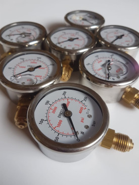 Манометр (250бар, 1/4"внеш, вход сбоку, D50мм, нерж) R+M