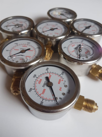 Манометр (250бар, 1/4"внеш, вход сбоку, D50мм, нерж) R+M