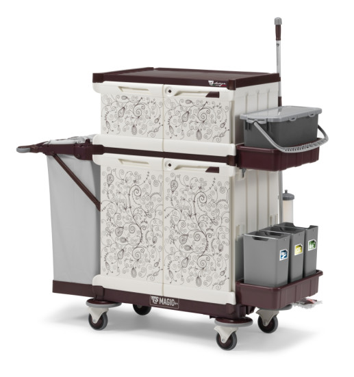 Тележка TTS MagicArt 262-R Safety Plus (1х20л, закрытая, рис. KAPOK, держ. мешка)