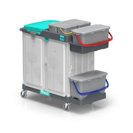 Тележка TTS Magic System 720E (2х20л, 4х4л, закрытая, держ. мешка 150л)