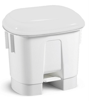 Ведро TTS Derby (для мусора, 30 л, с педалью, крышка белая)