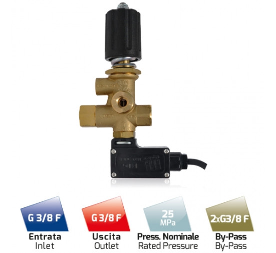 Регулятор давления MTM MG4000 (250бар, 40л/мин, 3/8&quot;г-3/8&quot;г, By-pass 3/8&quot;г, микр.)