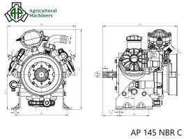 Мембранный насос Agro Pump 145 NBR C (20 бар, 145 л/мин, 550 об/мин)