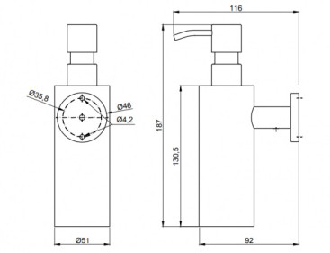 Диспенсер для мыла Nofer (цилиндрический, матовый)