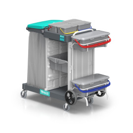 Тележка TTS Magic System 730B (2х20л, 4х4л, выдв. ящик, держ. мешка 120л)