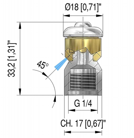 Форсунка каналопромывочная PA STR-1/4 (060, 1/4&quot;г, бой 3R, вращ)