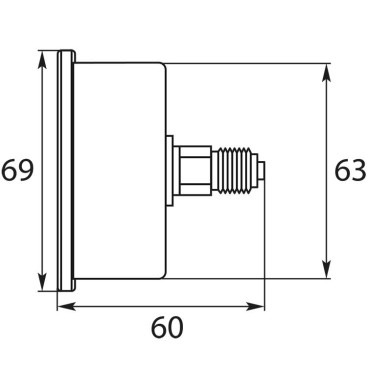 Манометр Portotecnica MNMN18650 (300бар, 1/8"внеш, вход сзади, пласт)