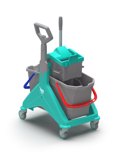 Тележка TTS NICKITA (2х15л, отжим WIZ, зеленый)