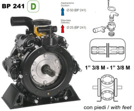 Мембранный насос Comet BP241 D с пред. клапаном (20 бар, 222 л/мин, ВОМ 1"3/8)