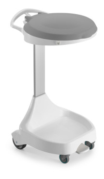 Держатель мешка TTS Smile W-1020 (60+60л, колеса, педаль, крышка серая)