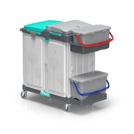 Тележка TTS Magic System 760E (2х20л, 4х4л, закр. 2 выдв. ящик, держ. мешка 150л)